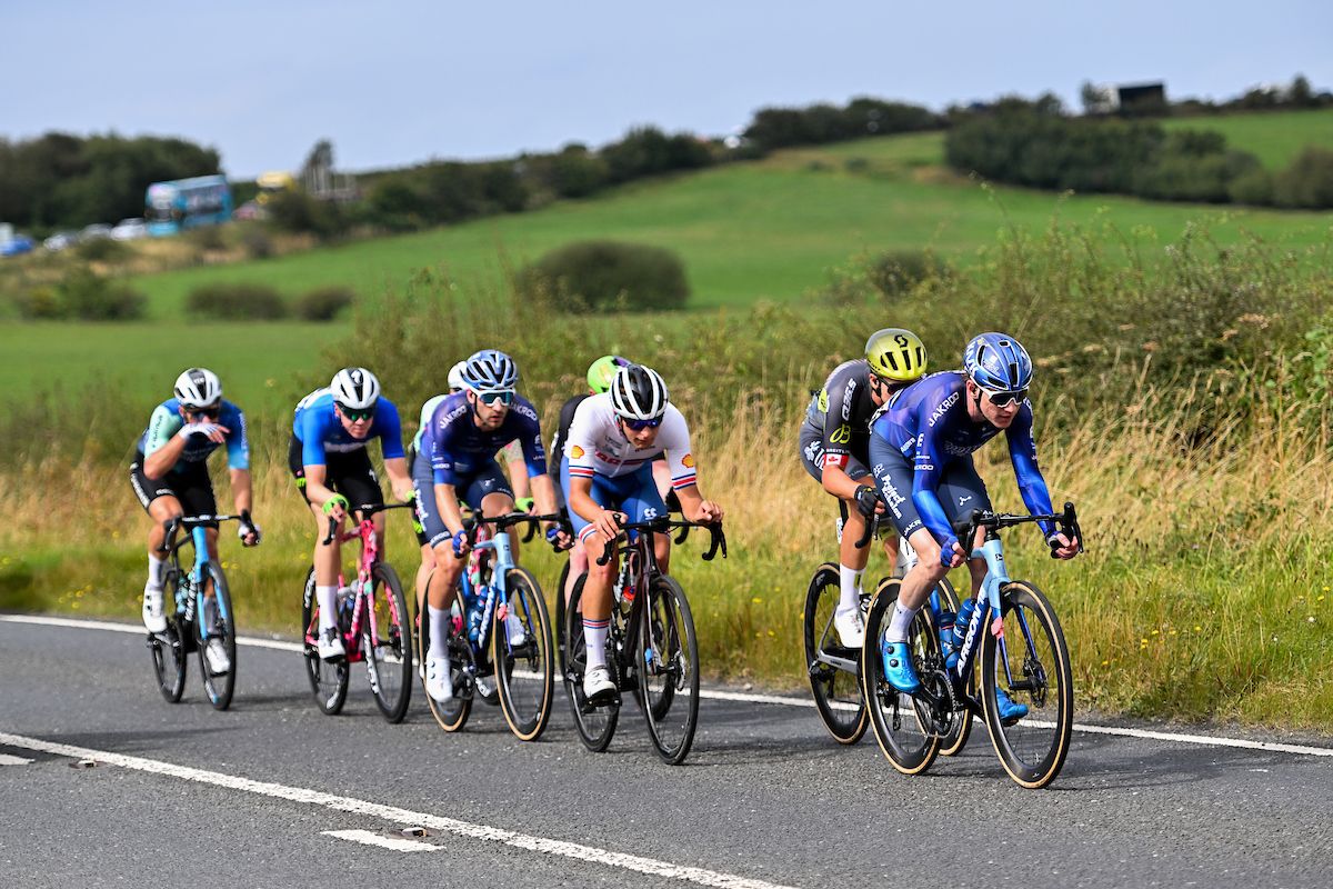 Picture by Will Palmer/SWpix.com - 04/09/2024 - Lloyds Bank Tour of Britain 2024 - Stage 2:&Acirc;&nbsp;Darlington to Redcar, England - The Breakaway - Cade Bickmore (Project Echelon Racing)