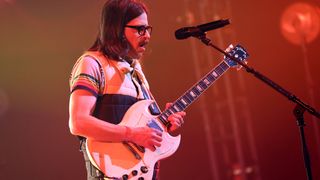 In this image released on May 7th, Rivers Cuomo of Weezer performs onstage during the iHeartRadio Album Release Party with Weezer at the iHeartRadio Theater in Burbank, California. The event streamed on LiveXLive and broadcasted across iHeartMedia’s Alternative and select Rock radio stations.