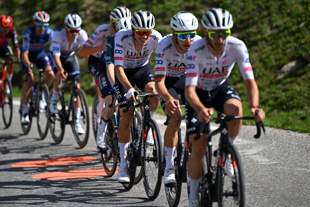 Juan Ayuso trails Joao Almeida and Adam Yates on the Col du Galibier