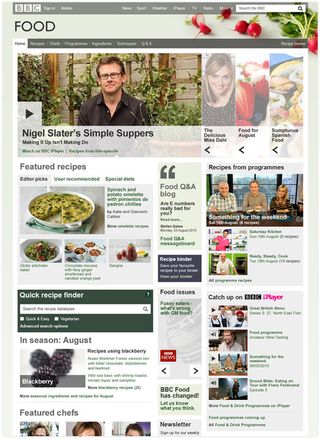 Win a web design award: BBC Food