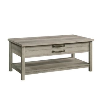 A dark gray wooden coffee table