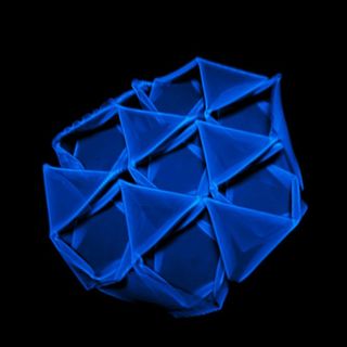 Octahedron tetrahedron truss confocal microscopy image.