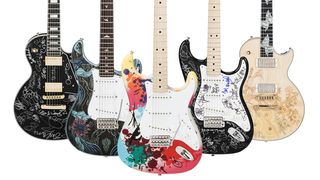 A collection of guitars from the Eric Clapton Crossroads Centre guitar auction