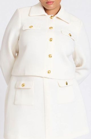 Golden Button Crop Jacket