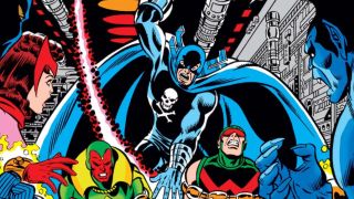 Grim Reaper holding heroes hostage in comic book
