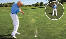 PGA professional Keith Williams demonstrates how to play from a divot in golf 