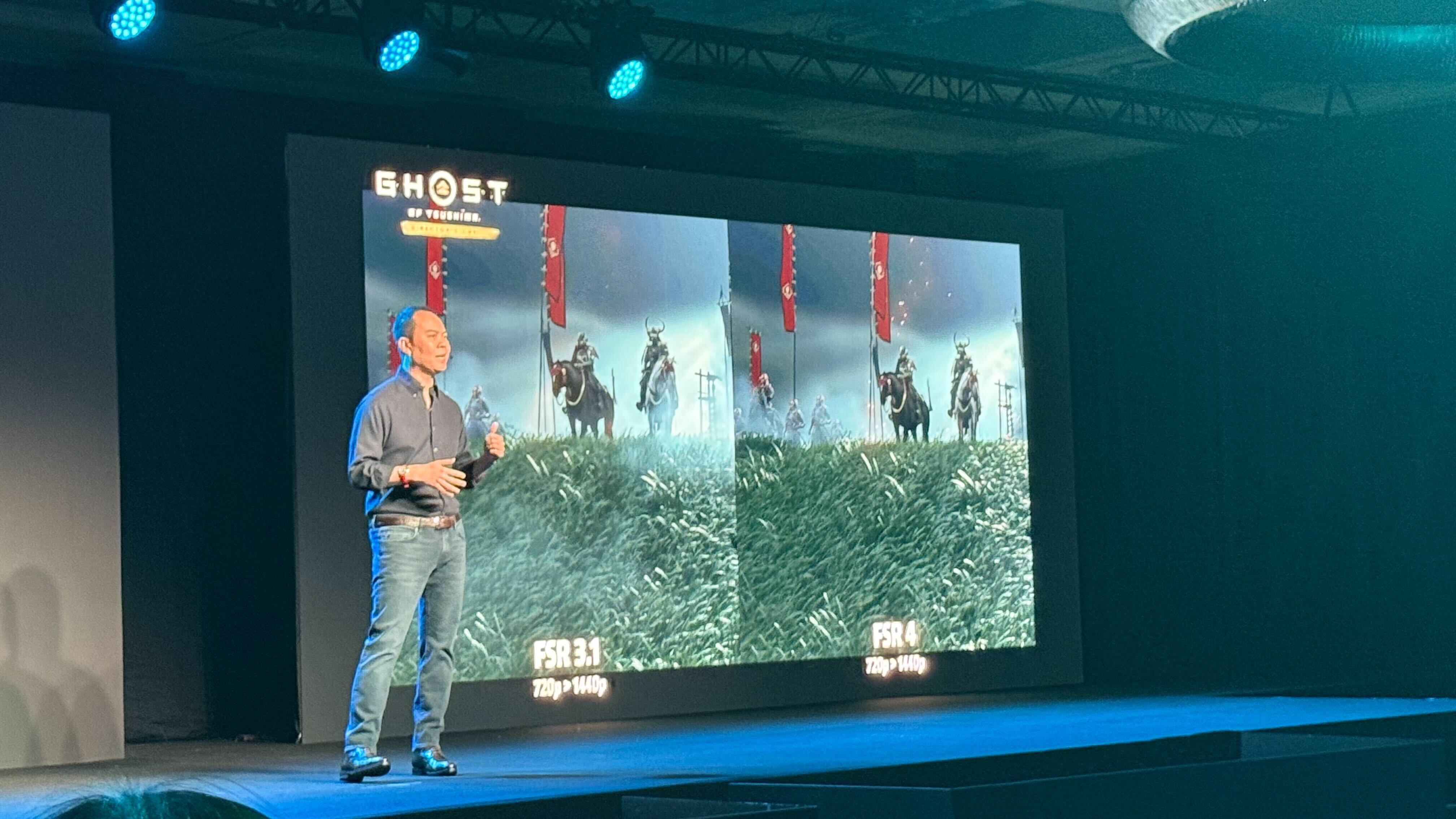 AMD SVP and GM of Computing and Gaming, Jack Hyunh, gives a press conference at Computex 2025 in Taipei.