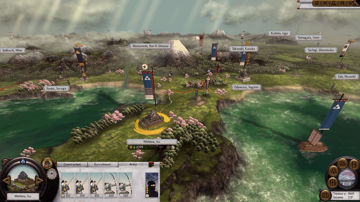 total war shogun 2 campaign map