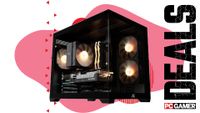 An Andromeda Insights gaming PC on a custom PC Gamer Deals background.