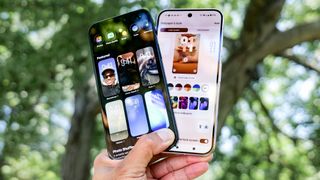 iPhone 16 Pro Max and Pixel 9 Pro XL showing their lock screen customizations.