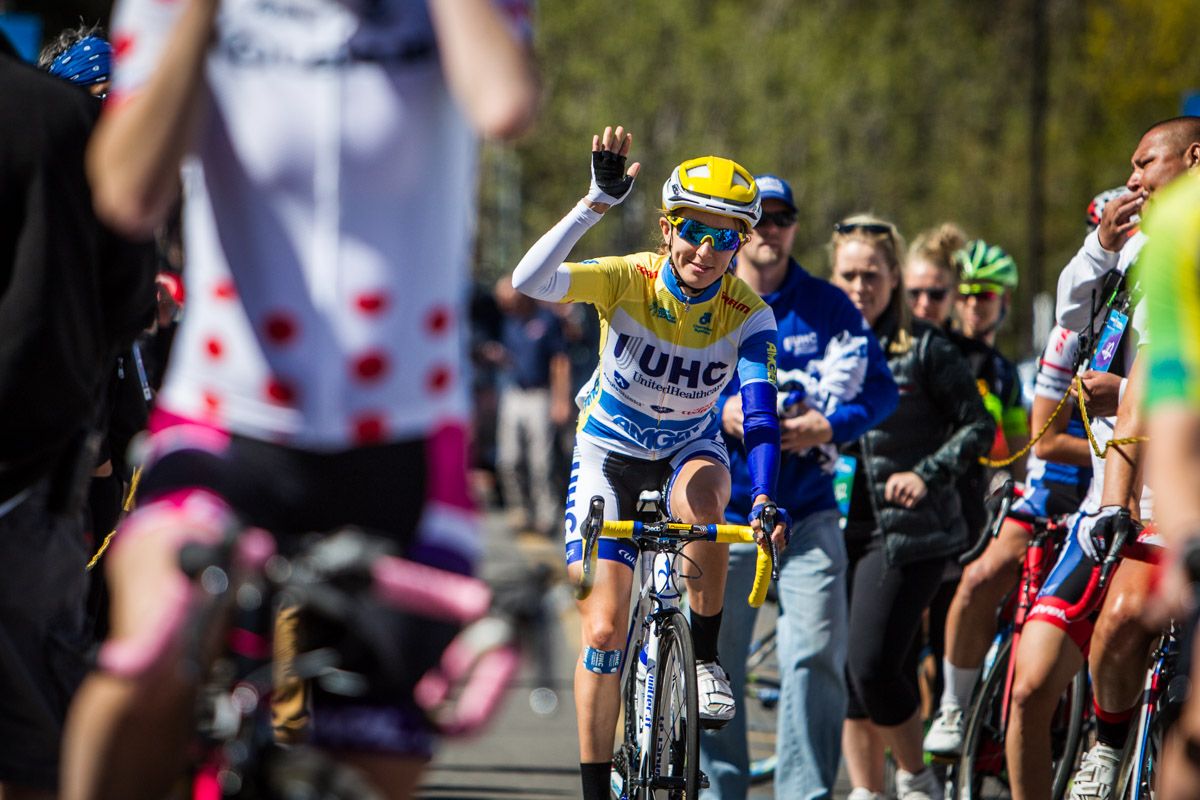 Katie Hall (UnitedHealthcare) gets called to the start line.