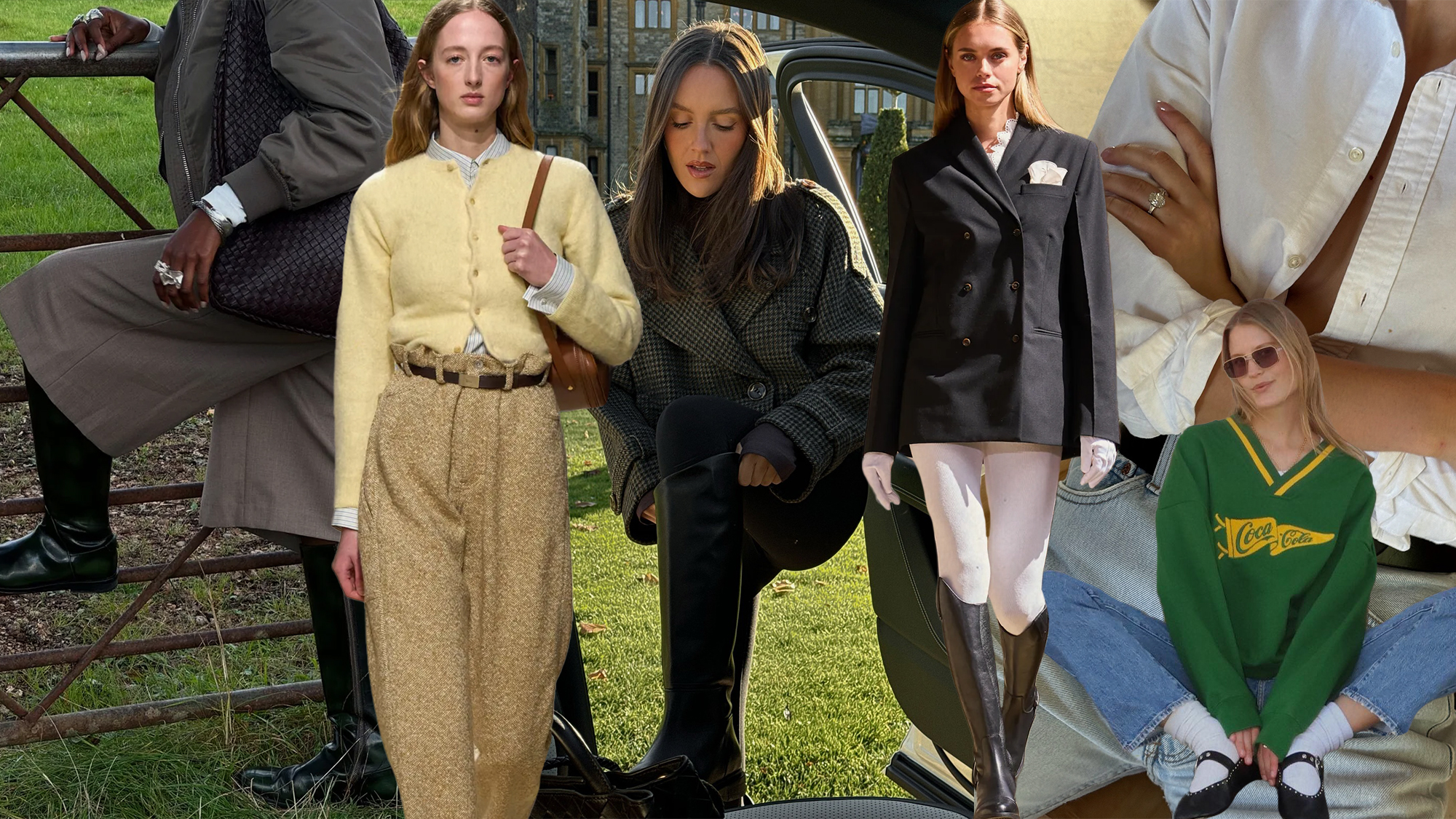 A collage of women in new england fashion style.
