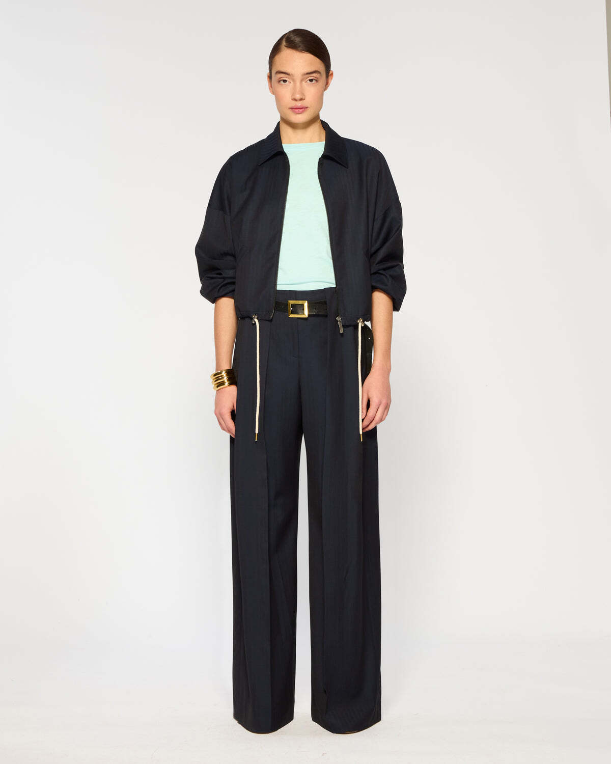 Serena Bute WOOL BELTLOOP PLEATED TROUSER