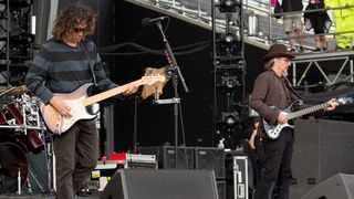 Musicians Larry LaLonde and Les Claypool of Primus perform at MAPFRE Stadium on May 21, 2017 in Columbus, Ohio