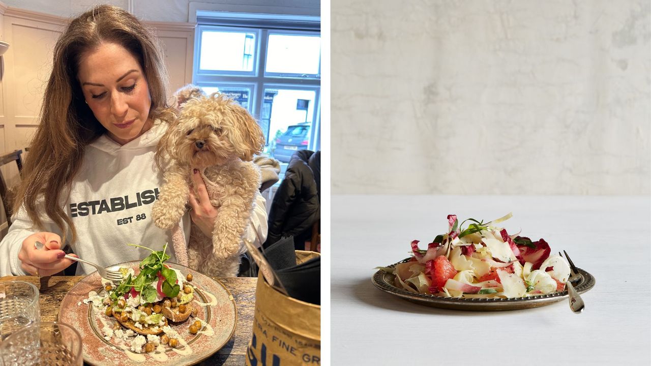 Benefits of eating on time: Anna eating a salad