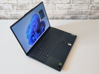 The Lenovo Yoga Pro 9i 16 on a desk