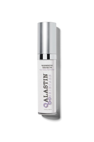 A bottle of Alastin Skincare's Regenerating Skin Nectar set against a white background.