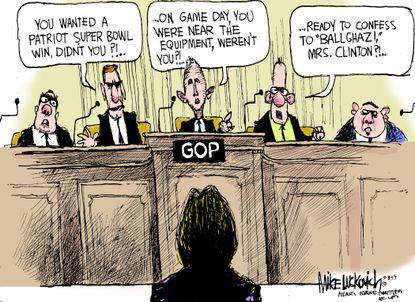 
Political cartoon U.S. Hillary Clinton Deflategate