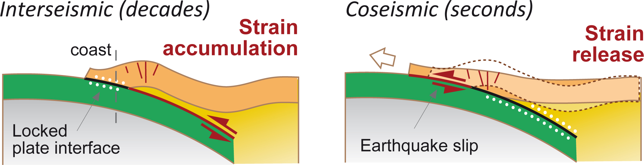 An illustration of the subduction zone offshore of Chile, where a magnitude-8.8 earthquake struck in 2010 near Maule.