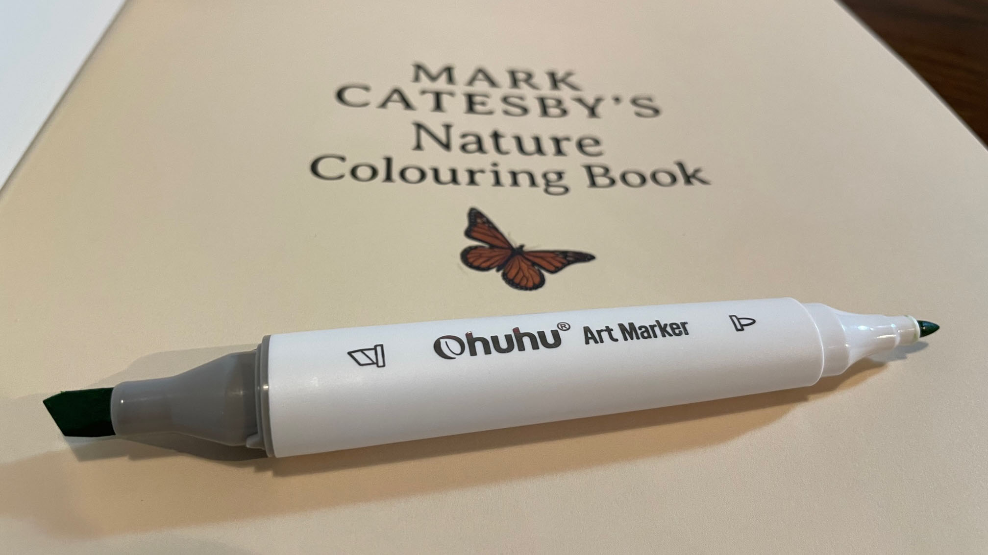 Ohuhu Kaala marker on coloring book
