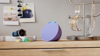 Amazon Echo Pop on dresser