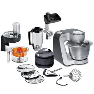 The Bosch MUM59340GB Stand Mixer with attachments