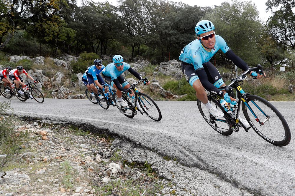 Astana's Luis Leon Sanchez descends duirng stage 4 at Ruta del Sol