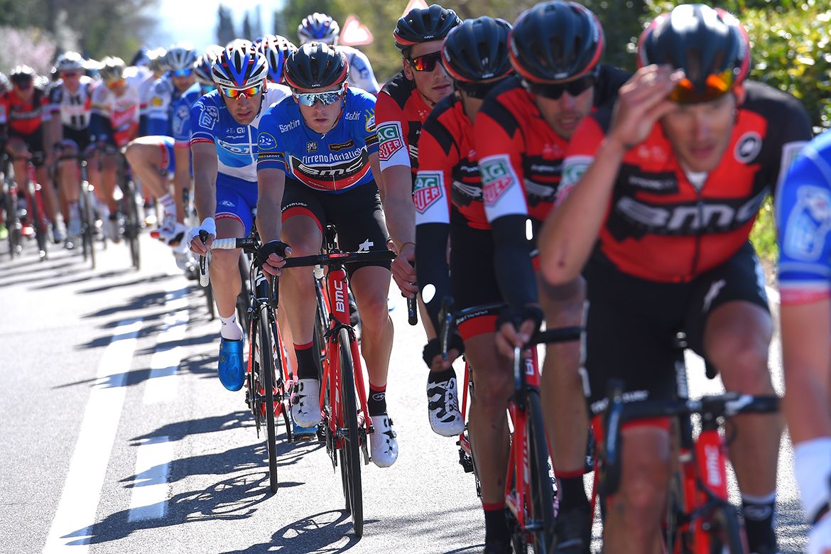 BMC led the peloton early on.