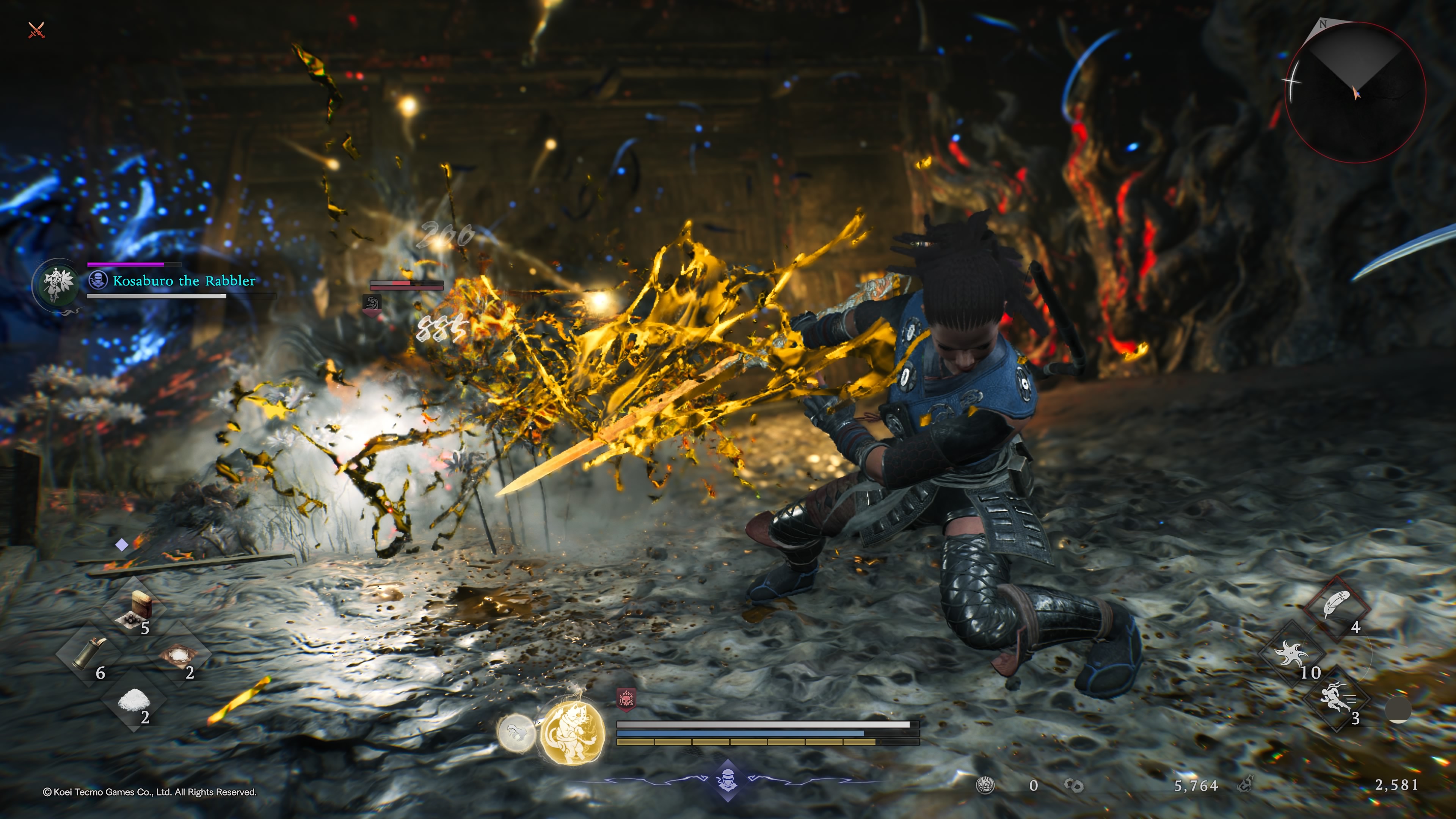 The player performs a finisher in the Nioh 3 Alpha