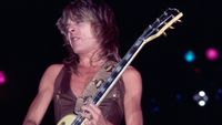 American Heavy Metal musician Randy Rhoads (1956-1982) plays guitar as he performs, during the 'Blizzard of Ozz Tour,' at Nassau Coliseum, Uniondale, New York, August 14, 1981.