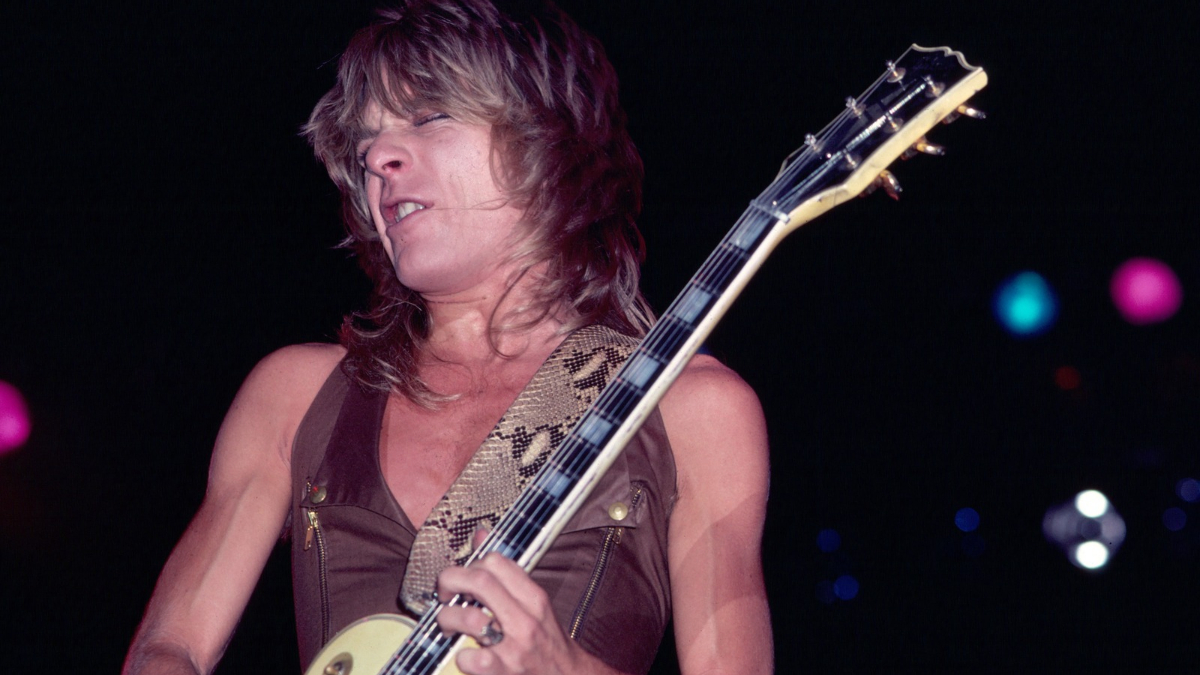 American Heavy Metal musician Randy Rhoads (1956-1982) plays guitar as he performs, during the 'Blizzard of Ozz Tour,' at Nassau Coliseum, Uniondale, New York, August 14, 1981.