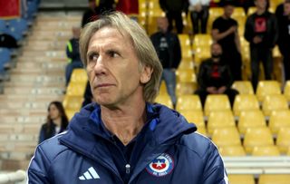 Chile Copa America 2024 squad Ricardo Gareca Head Coach of Chile looks on ,during the international friendly match between Albania and Chile at Ennio Tardini Stadium on March 22, 2024 in Parma, Italy.(Photo by MB Media/Getty Images)