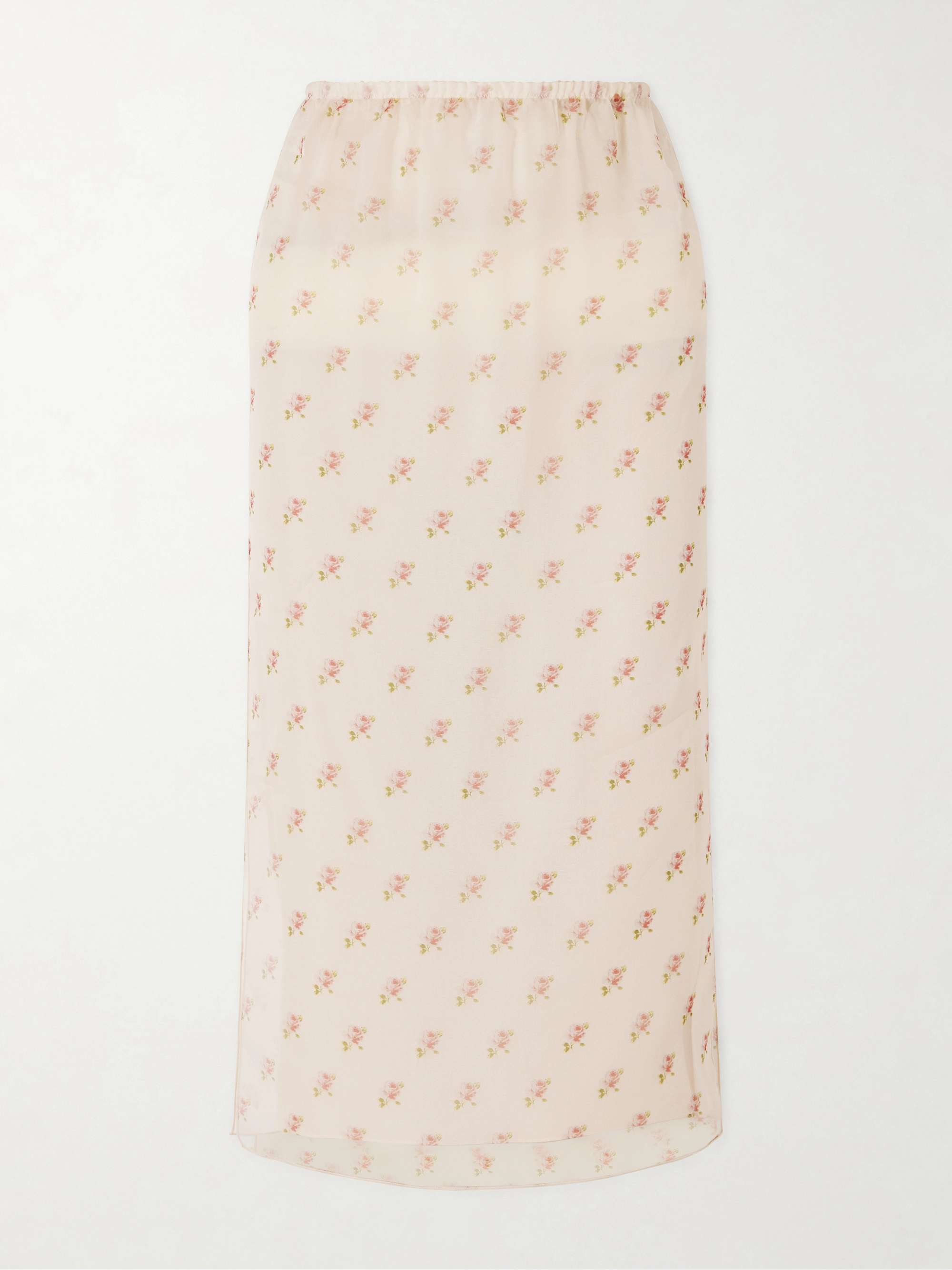 Sydni Floral-Print Silk-Organza Midi Skirt
