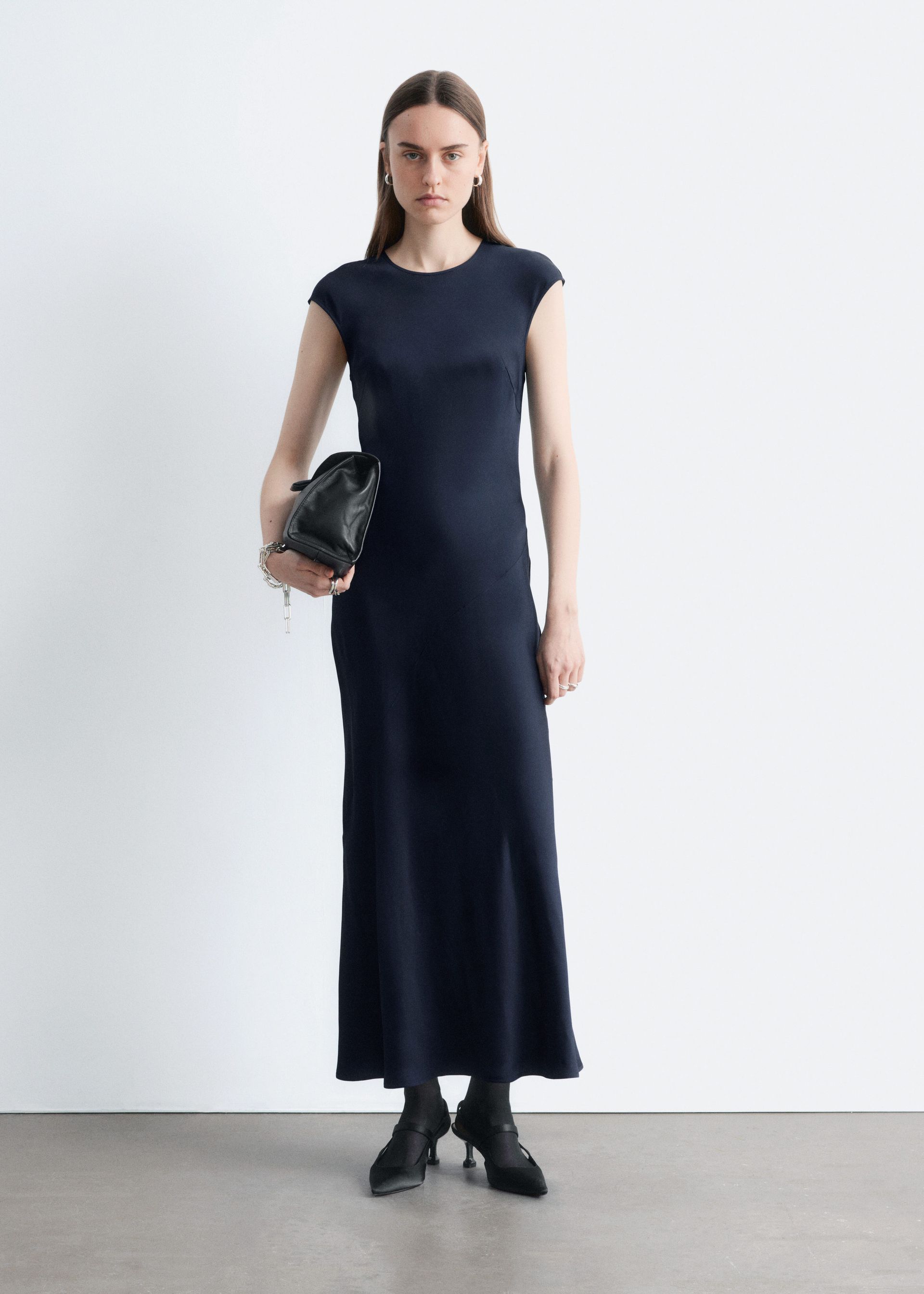 Fitted Satin Maxi Dress