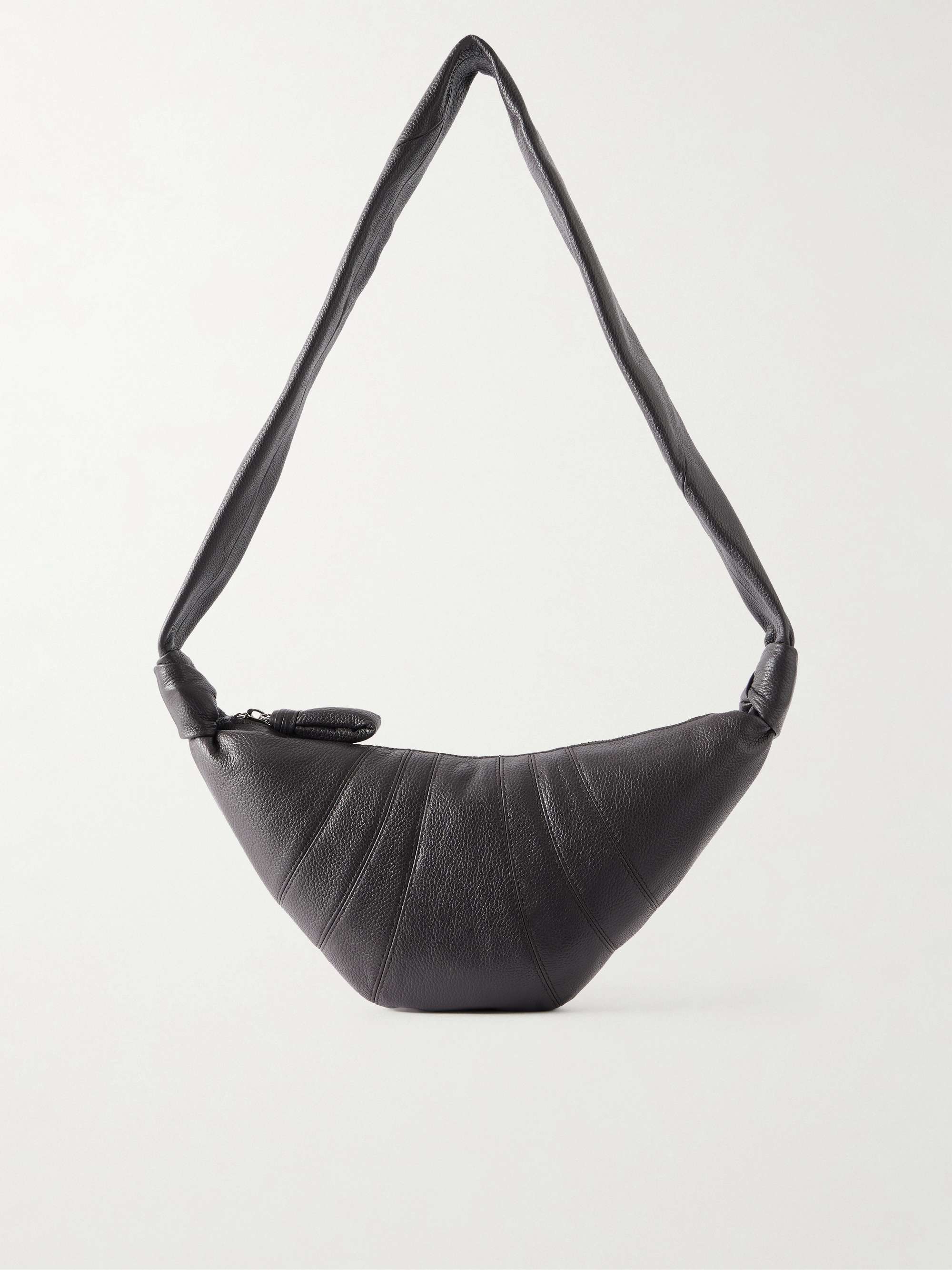 Croissant Small Paneled Textured-Leather Shoulder Bag