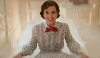 Emily Blunt jumping in bathtub in Mary Poppins Returns