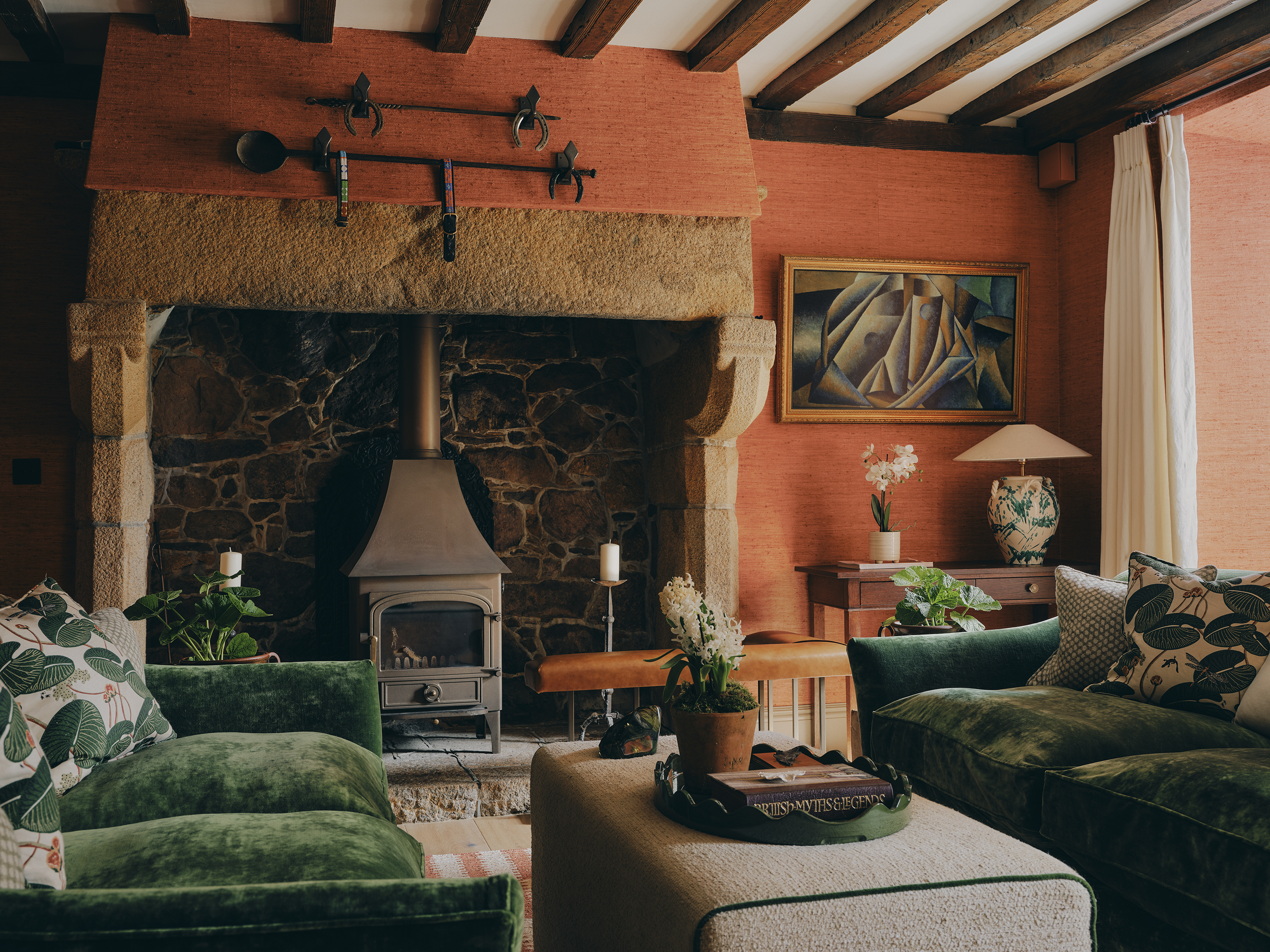 Orange and green-scheme farmhouse