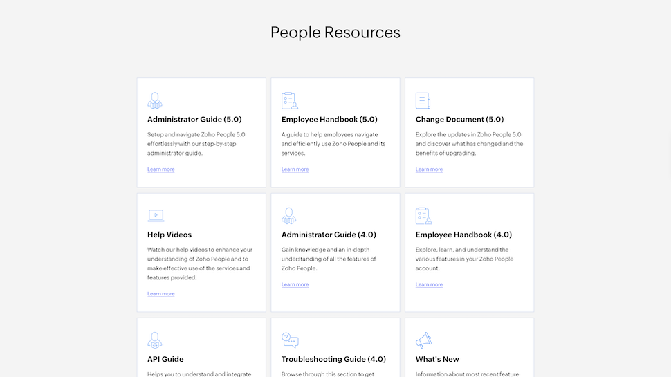 Zoho People website screenshot