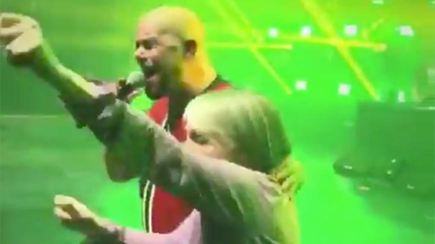 A grandma joins Five Finger Death Punch on stage