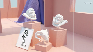 objects in a pink museum