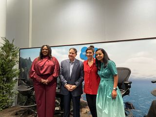 Salesforce and Slack executives at a panel discussion at Dreamforce 2023