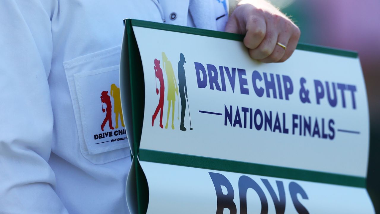 A scoreboard showing Drive Choip &amp; Putt National Finals