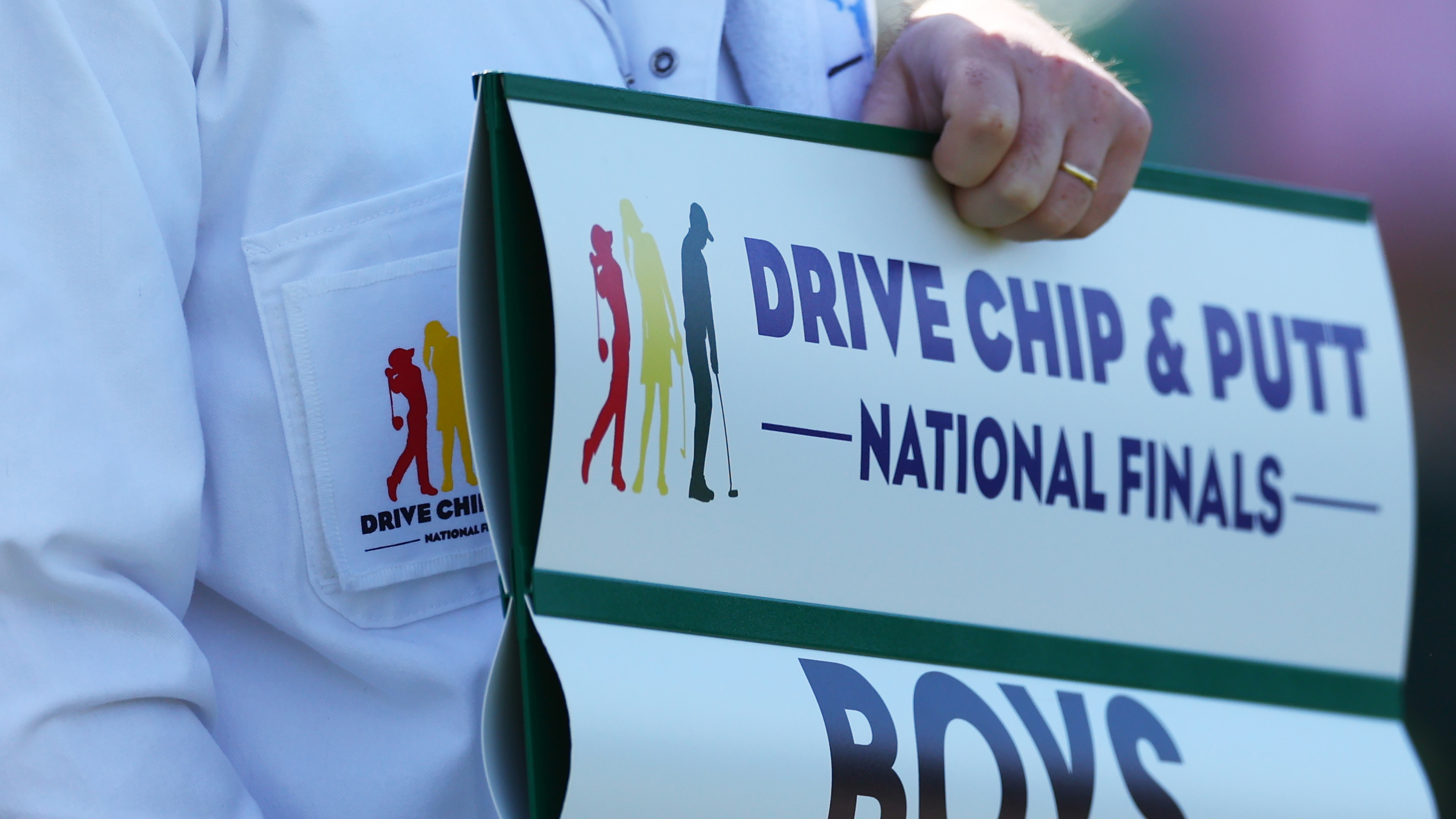 A scoreboard showing Drive Choip &amp; Putt National Finals