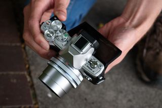 Both cameras sport the same EVF and 3in tilting touchscreen. The OM-D E-M10 Mark III is pictured above.