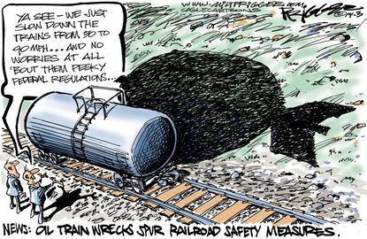 Editorial cartoon U.S. oil trains regulations