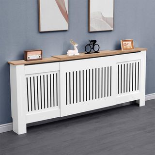 white painted adjustable radiator cover