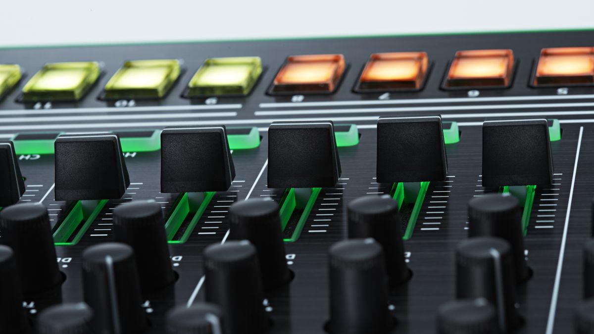 The backlit knobs and faders are designed to help you in low-light situations.