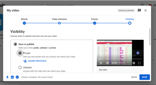 YouTube uploader - visibility