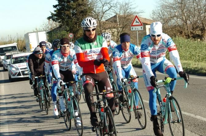 Franco Pellizotti's Italian champion jersey has limited sponsor placement