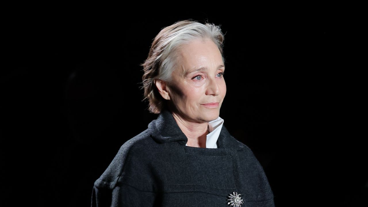 Kristin Scott Thomas on the Miu Miu runway